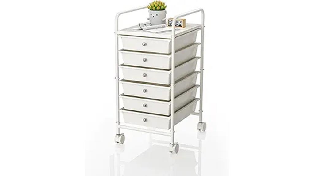 six drawer mobile storage