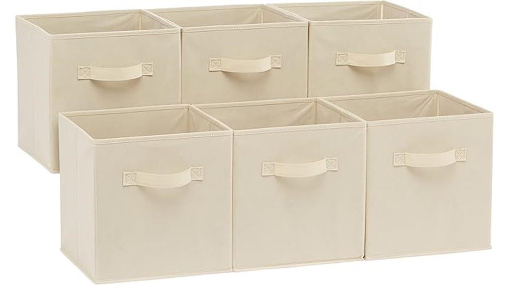 six fabric storage cubes