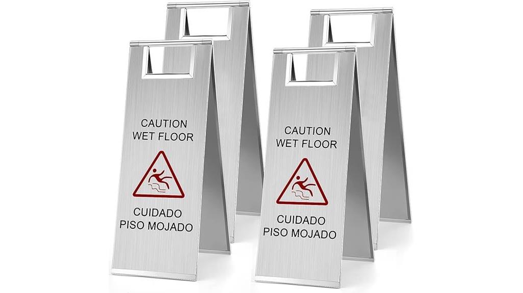 stainless wet floor signs
