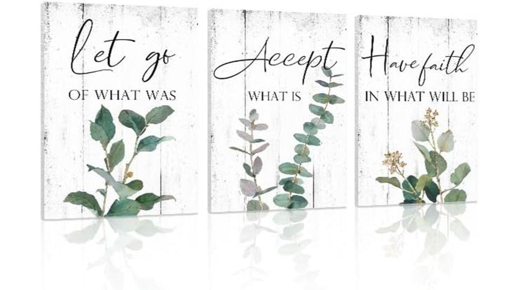three piece inspirational wall art