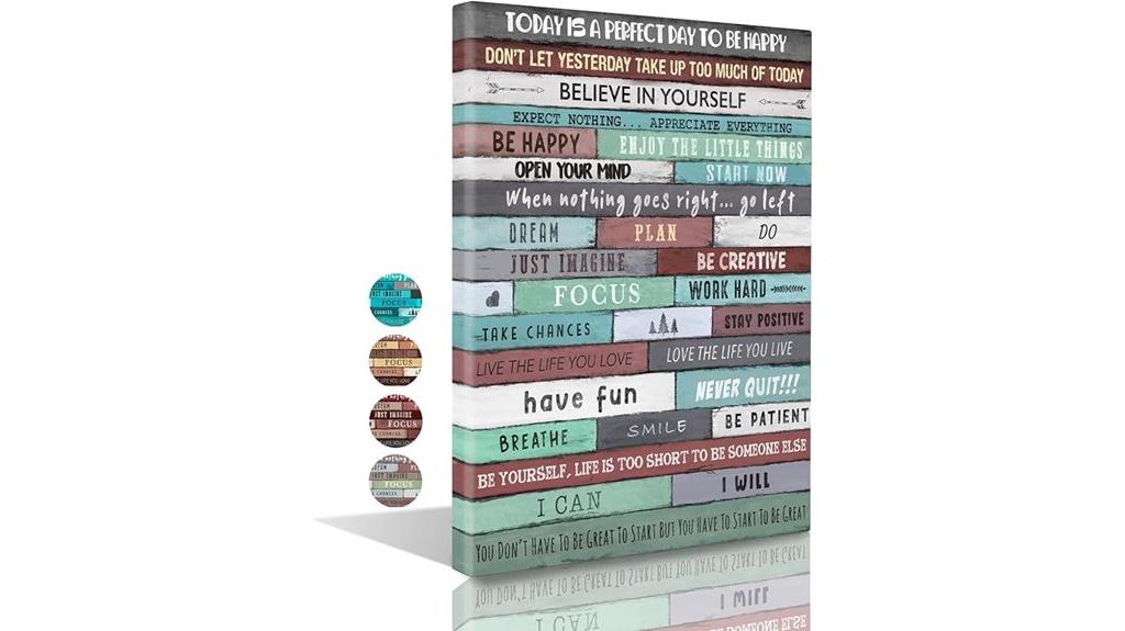 turquoise inspirational wall canvas