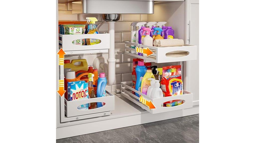 two pack under sink organizer