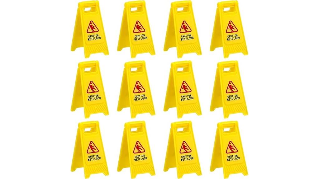 yellow warning sign set