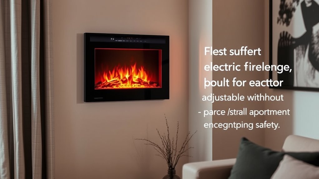 apartment friendly electric fireplace features