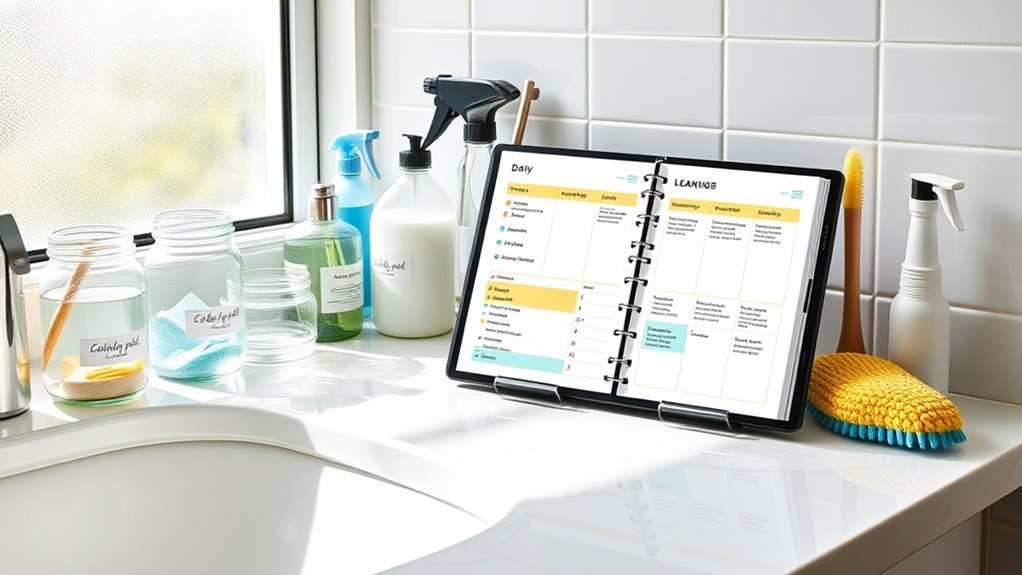 bathroom cleaning schedule plan