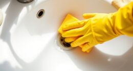 clean ceramic sink regularly