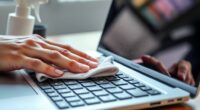 clean laptop keyboard screen