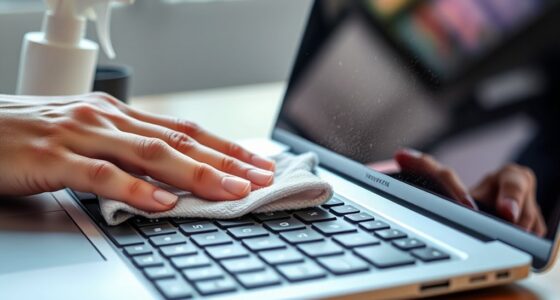 clean laptop keyboard screen
