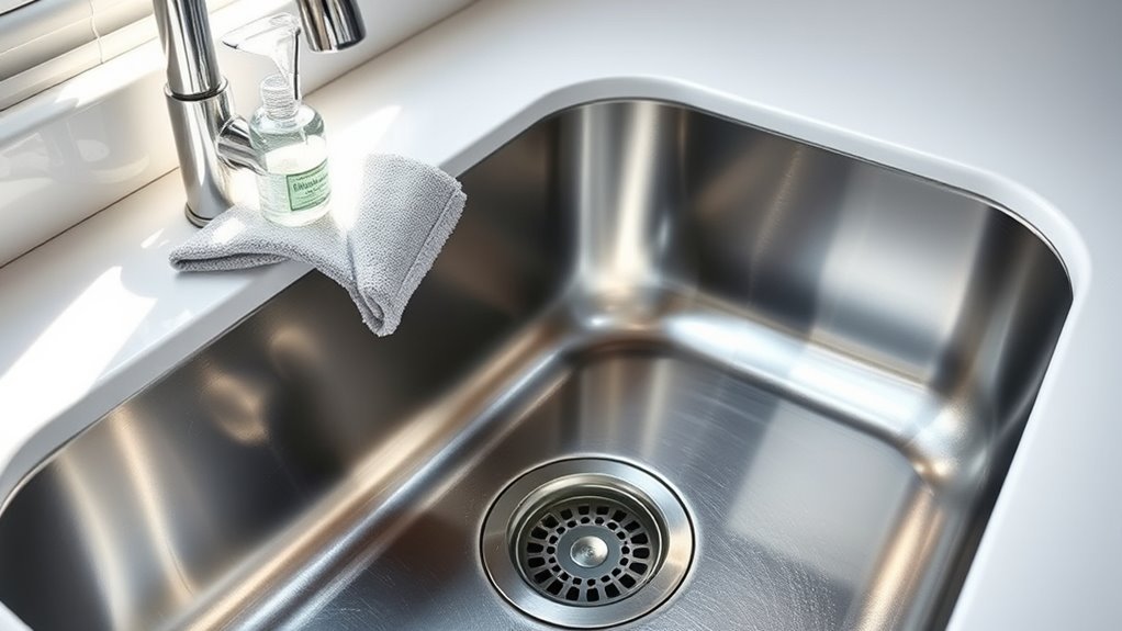 clean stainless sink regularly