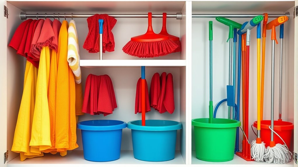 color coded cleaning tools management