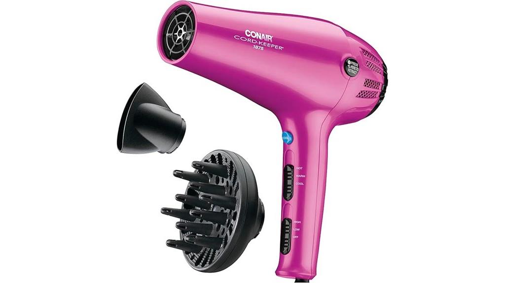 conair 1875w retractable cord