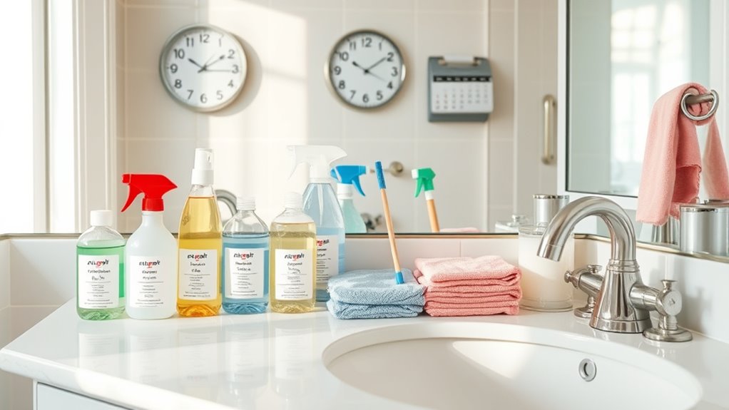 consistent bathroom cleaning routine