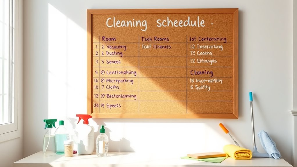 consistent cleaning and organizing