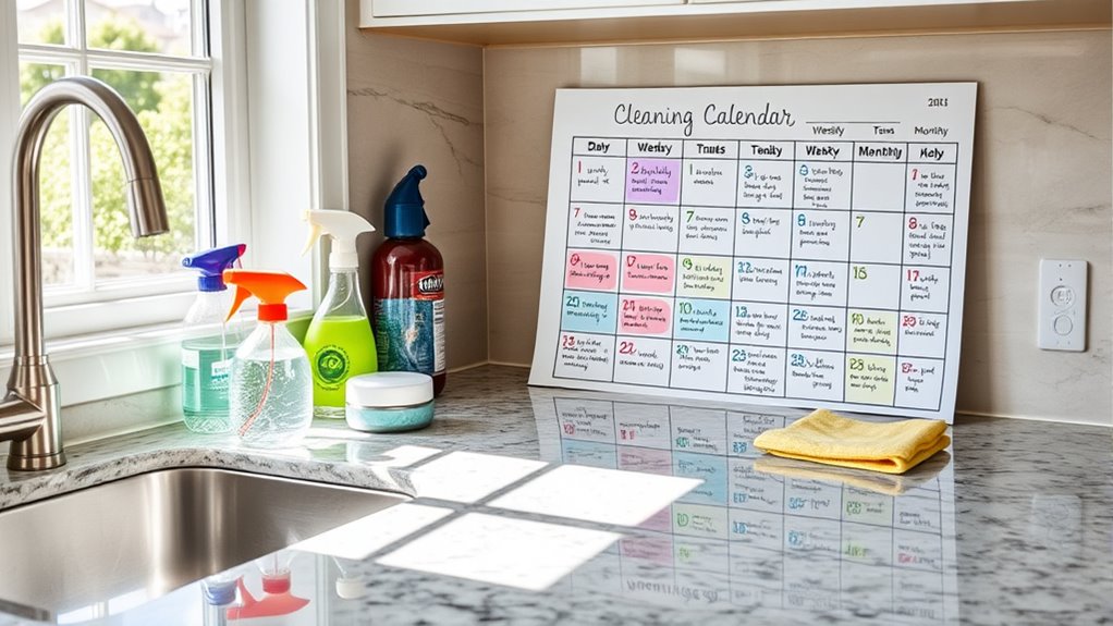 consistent organized kitchen cleaning