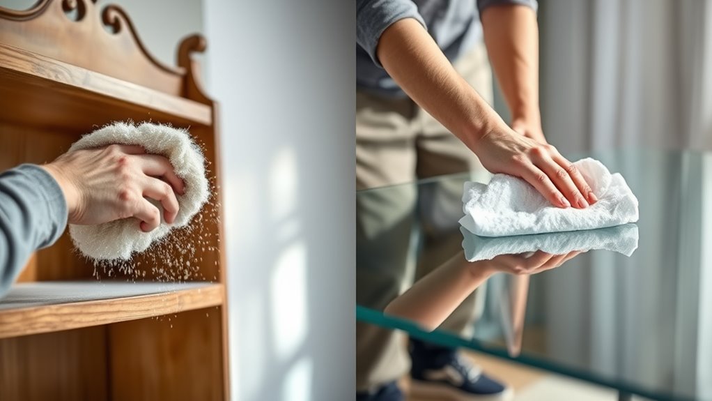 dry dusting preserves surfaces