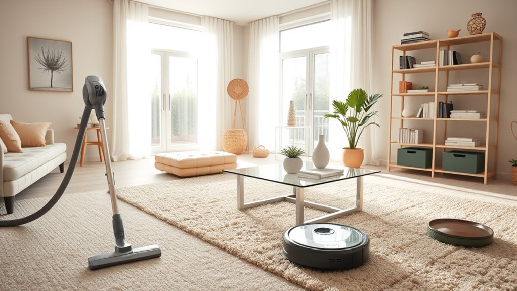 efficient living room cleaning