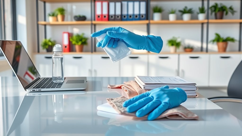 frequent office surface disinfection