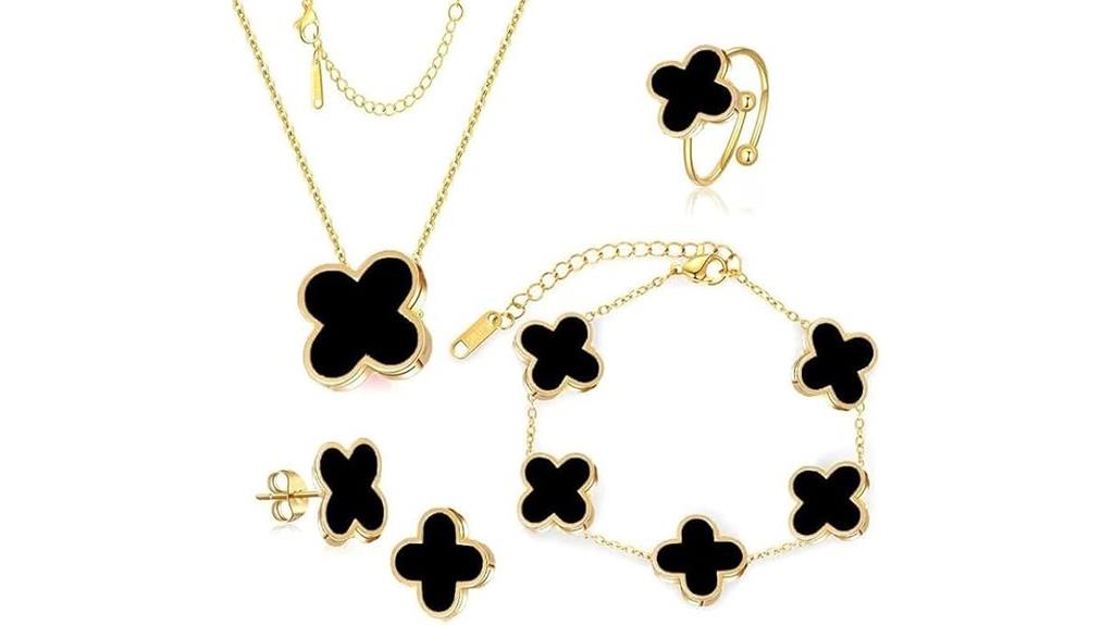 gold plated clover jewelry