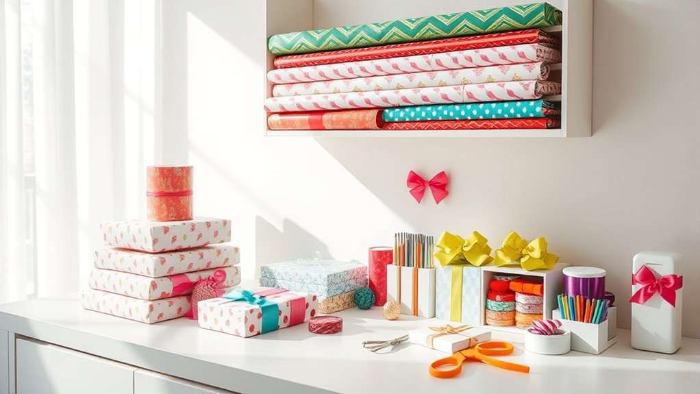 organized festive gift station