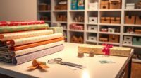 organized gift wrapping station