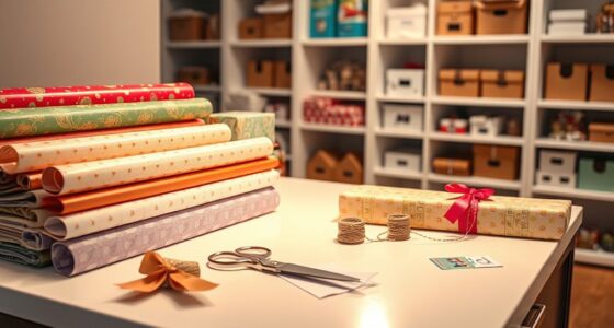 organized gift wrapping station