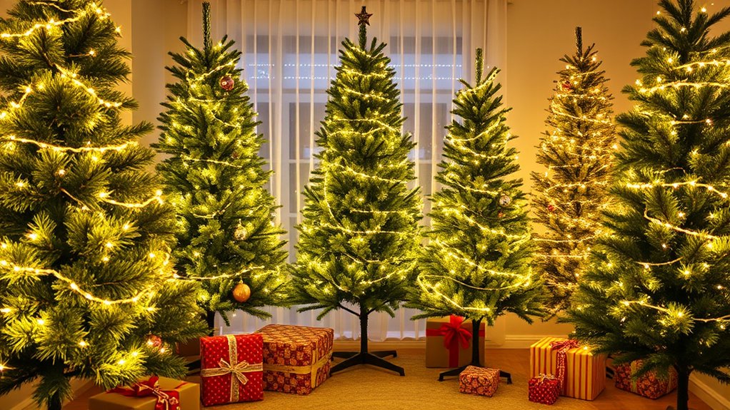 realistic pre lit christmas trees