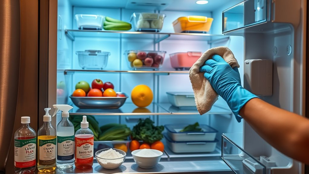 regular fridge cleaning and odor control