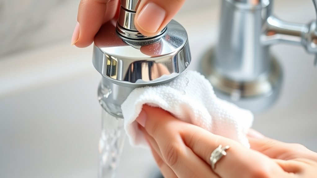 remove faucet limescale buildup