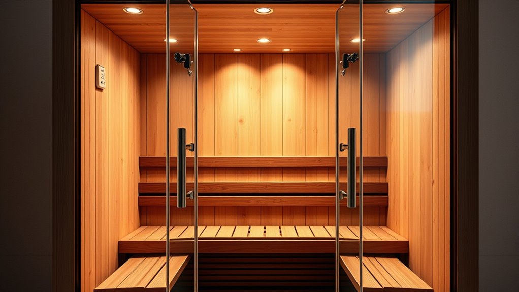 sauna size and features
