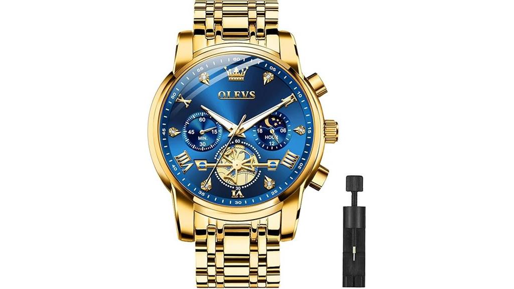 stainless steel chronograph watch