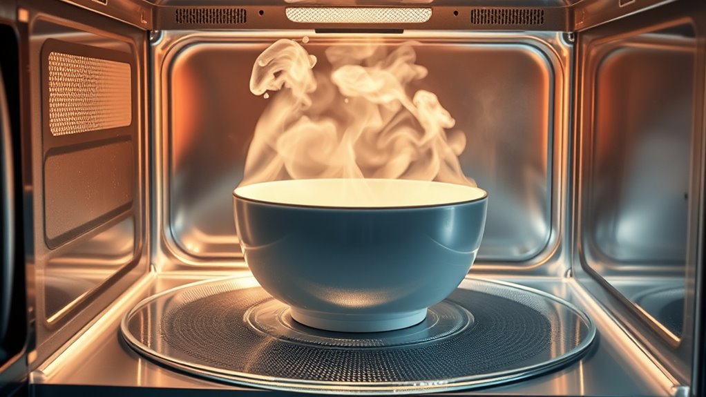 use steam to clean microwave