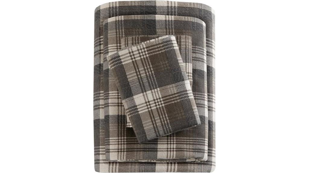brown plaid queen sheets