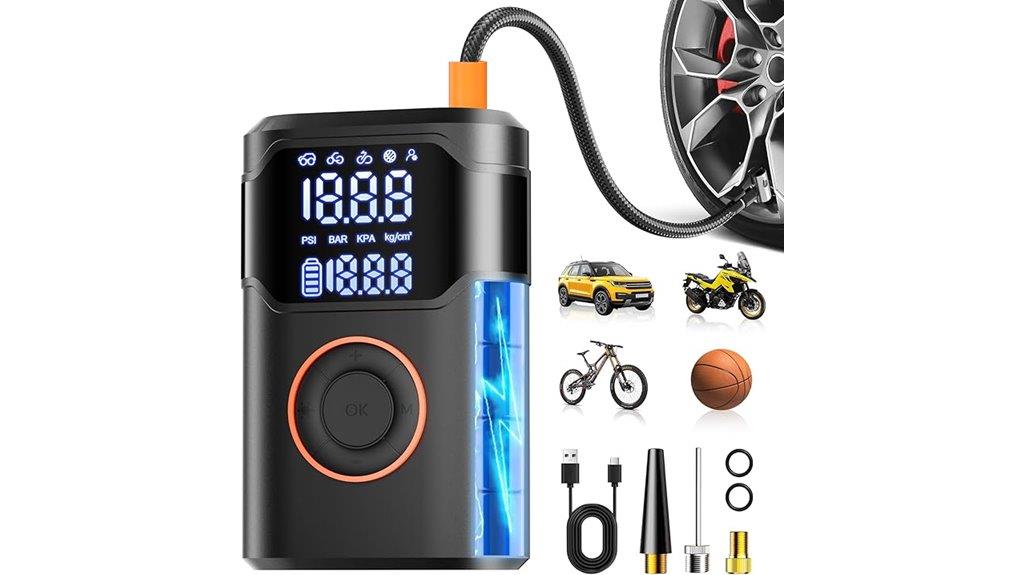 digital tire inflator with light