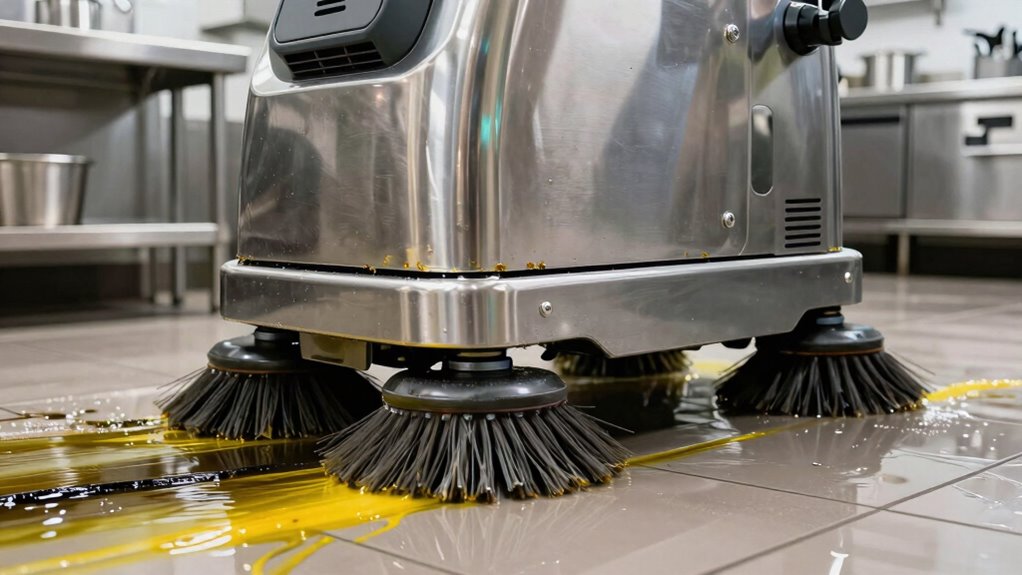 kitchen grease floor scrubber