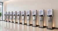 top floor sanitizer dispenser stations