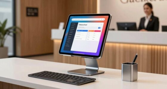 top front desk tablet stands