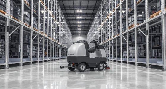 top narrow aisle floor scrubbers