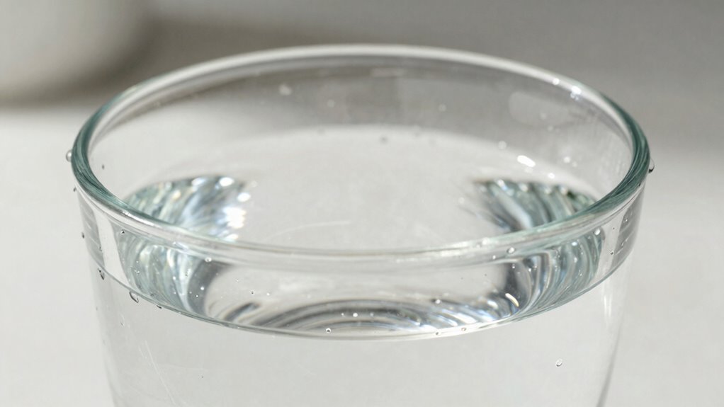 clean glass with pure water