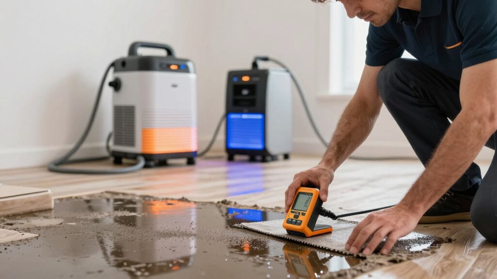 moisture detection and drying