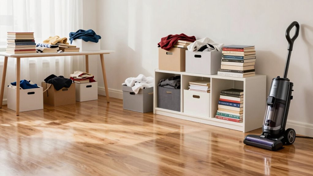organize before deep cleaning