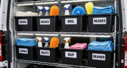 secure van cleaning supplies