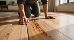 Flooring experts: New apartment vinyl plank/laminate floor keeps leaving brown residue on socks and wipes