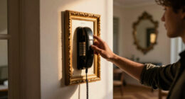 A Simple Gilded Frame Turned An Ugly Intercom Into A Conversation Starter
