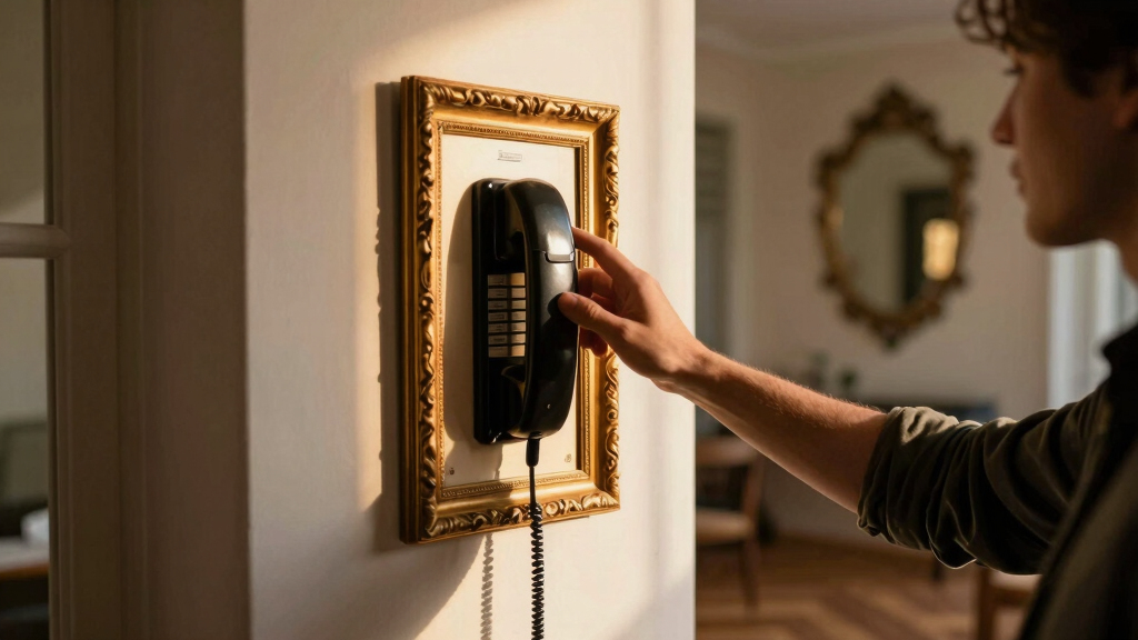 A Simple Gilded Frame Turned An Ugly Intercom Into A Conversation Starter