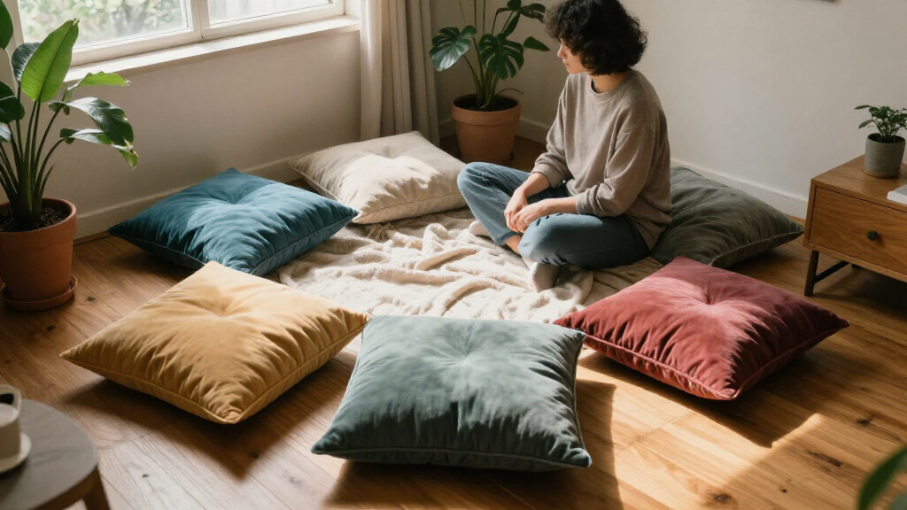 10 Floor Cushions That Instantly Create Cozy Reading Nooks (And Extra Seating!)