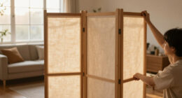 He Skipped A Bulky Headboard For A Room Divider (It's Surprisingly Cozy)