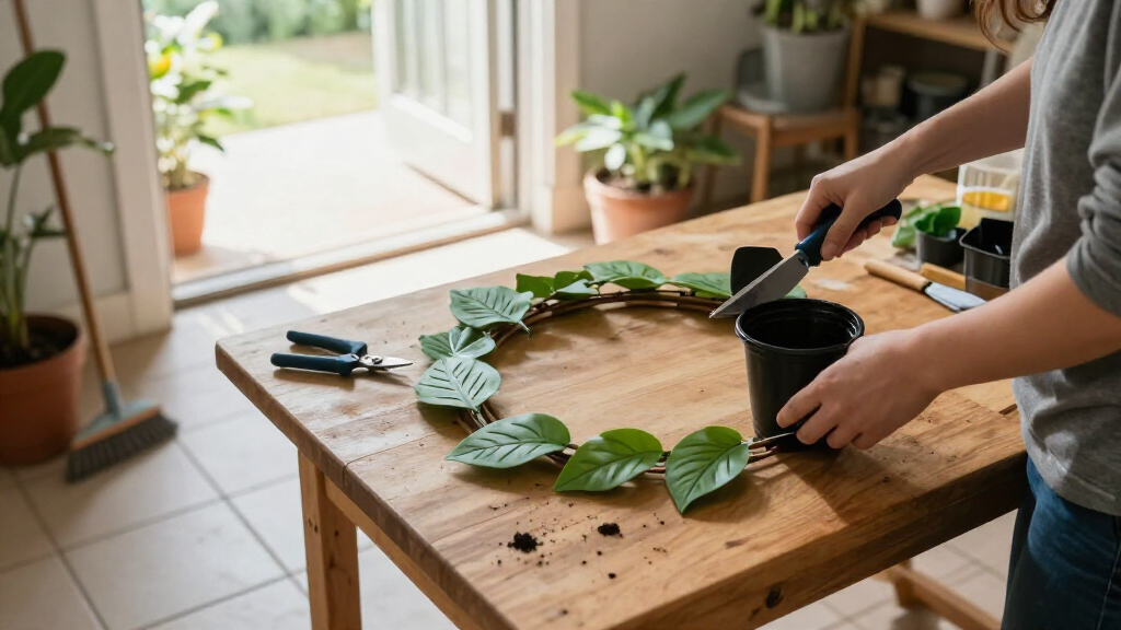 Don't Toss Your Plastic Nursery Pots: Use Them For This Cute DIY Wreath Idea